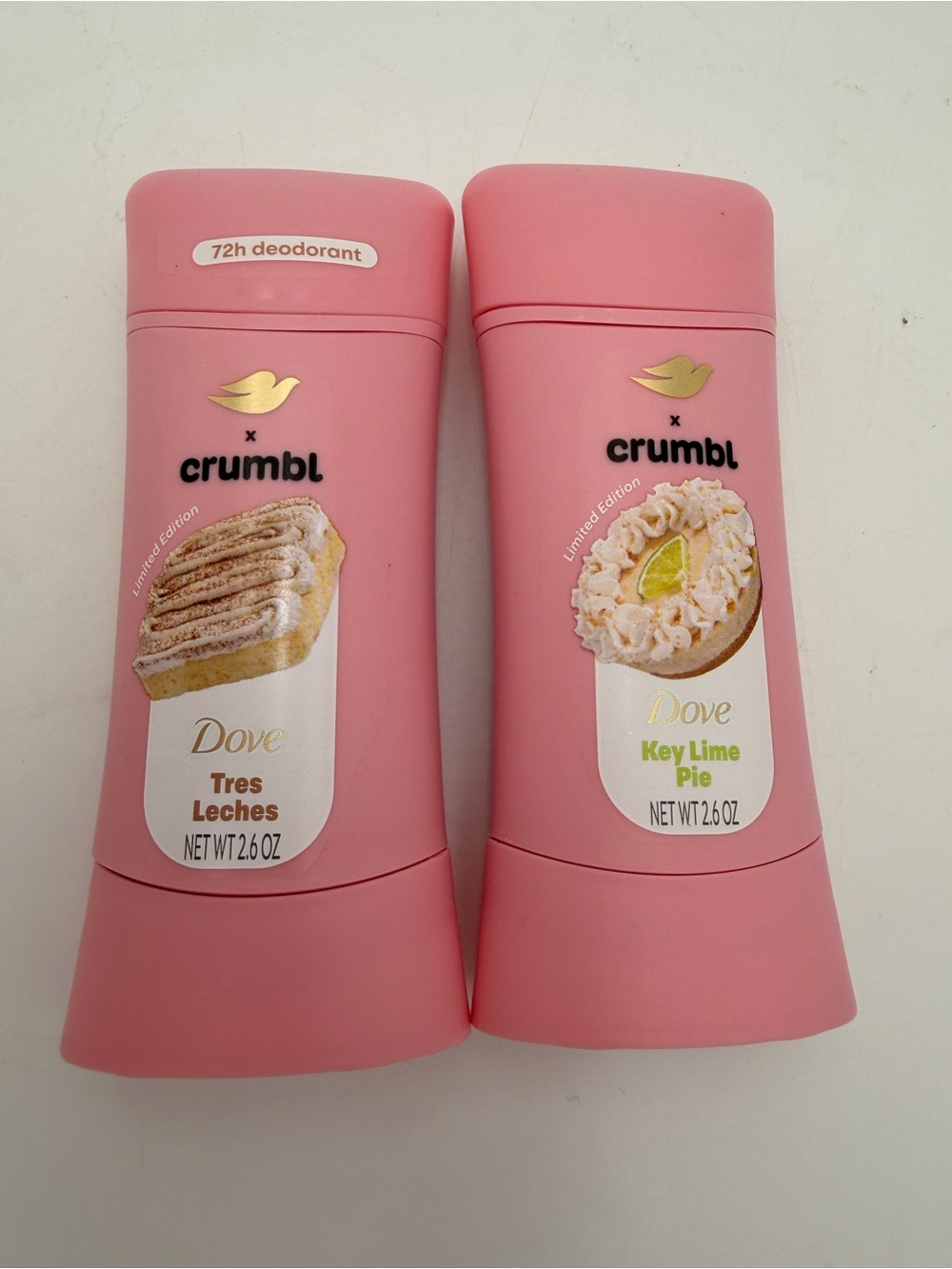 Crumbl x Dove Limited Edition Pink Deodorant Stick - Key Lime Pie & Tres Leches